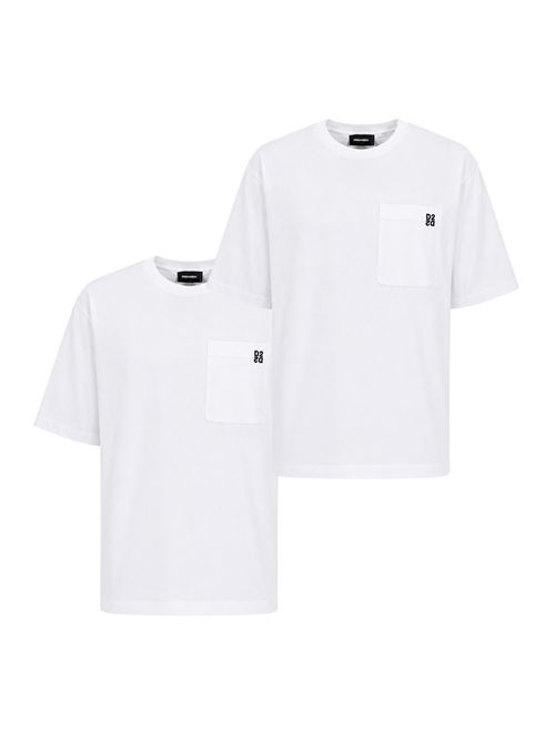 Set di 2 T-shirt Loose Fit in cotone con piccolo logo D2 White DSQUARED2 | S74GD1523 D20106100